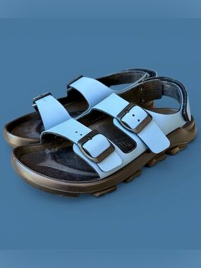 Birkenstock Elemental Blue Mogami Terra Birki-Flor Sandals Sz 38 L7 Outdoor Shoe